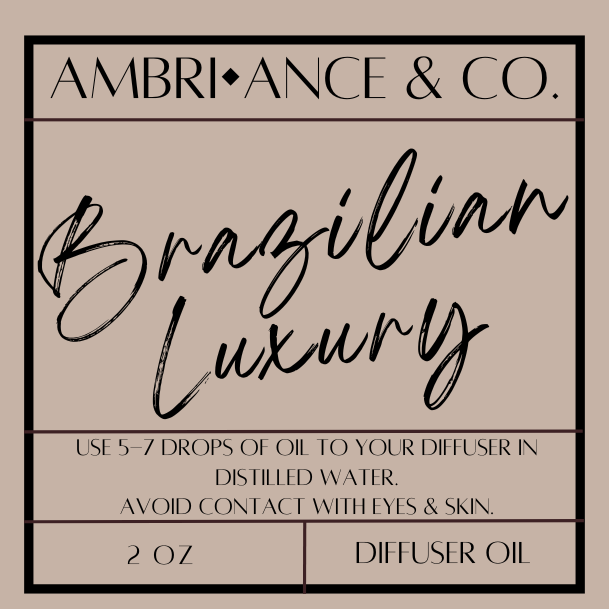 Brazilian Luxury (Bum Bum) Scented Diffuser Oil 2oz Home Fragrance - Long-Lasting Scent- Phthalate-Free Fragrance- Home Decor Scent- Room Fragrance