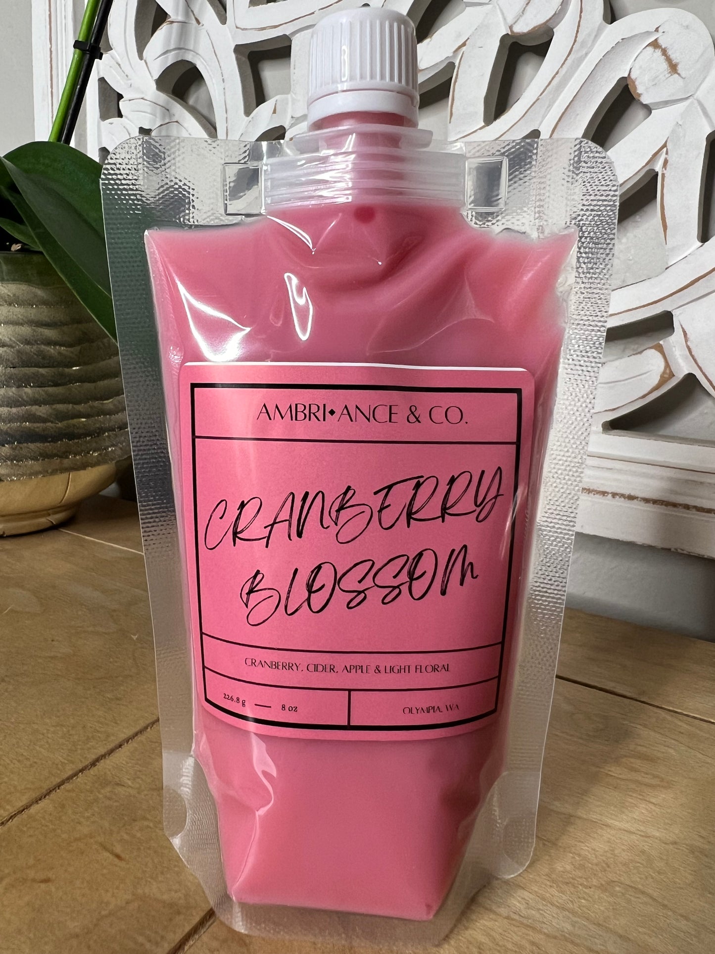 Cranberry Blossom Squeeze Wax Melts 8oz squeezable Pouch