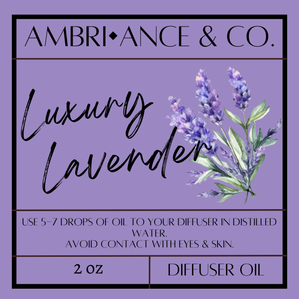 2oz Luxury Lavender Scented Diffuser Oil for Home Fragrance - Long-Lasting Scent- Phthalate-Free Fragrance- Home Decor Scent- Room Fragrance
