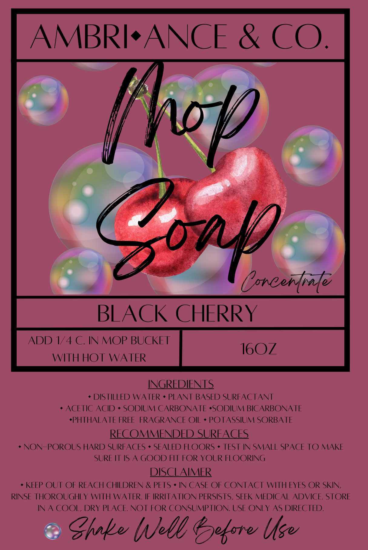 Black Cherry • Mop Soap.